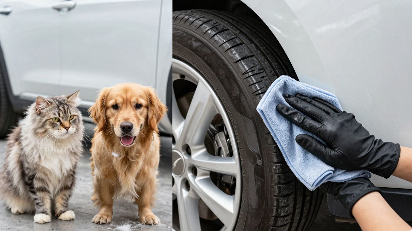 Car hub cleaning: pet hair vs professional polish.
