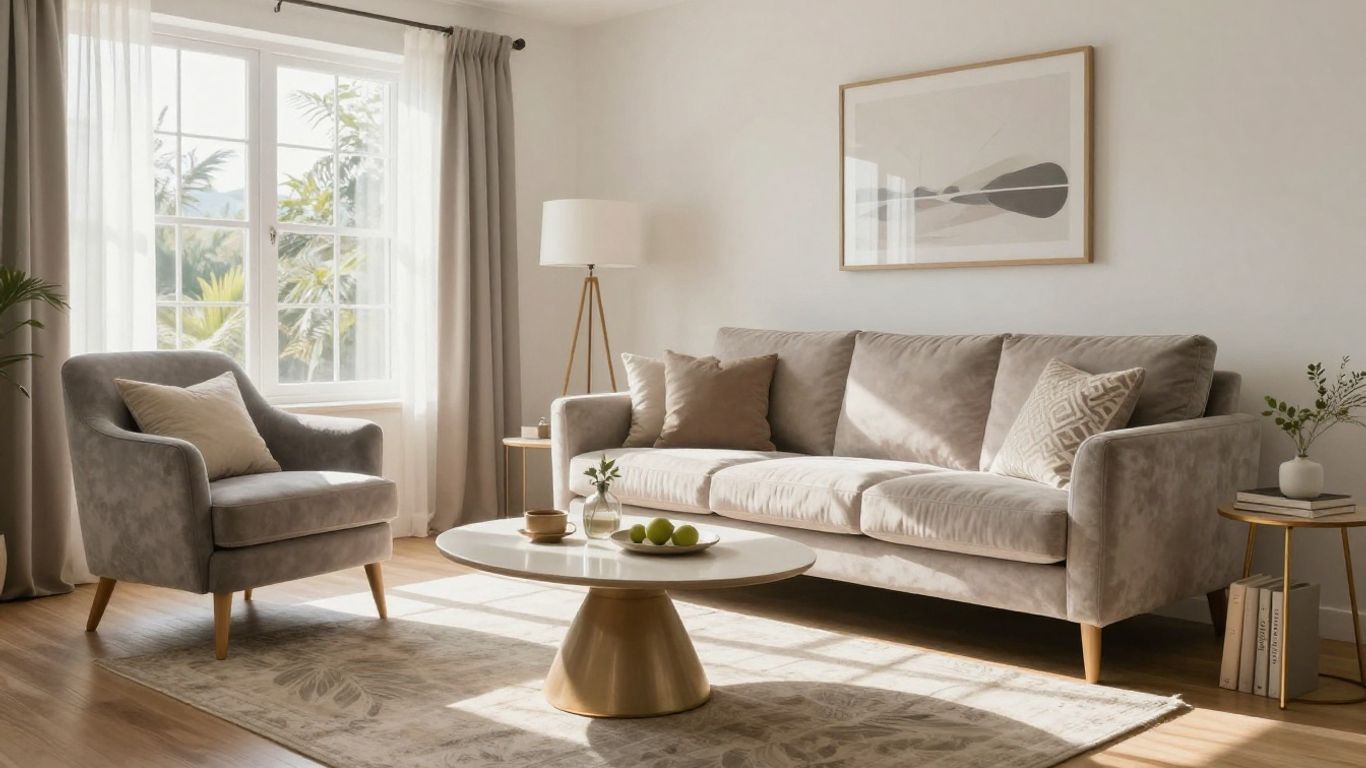 Stylish living room furniture for Airbnb