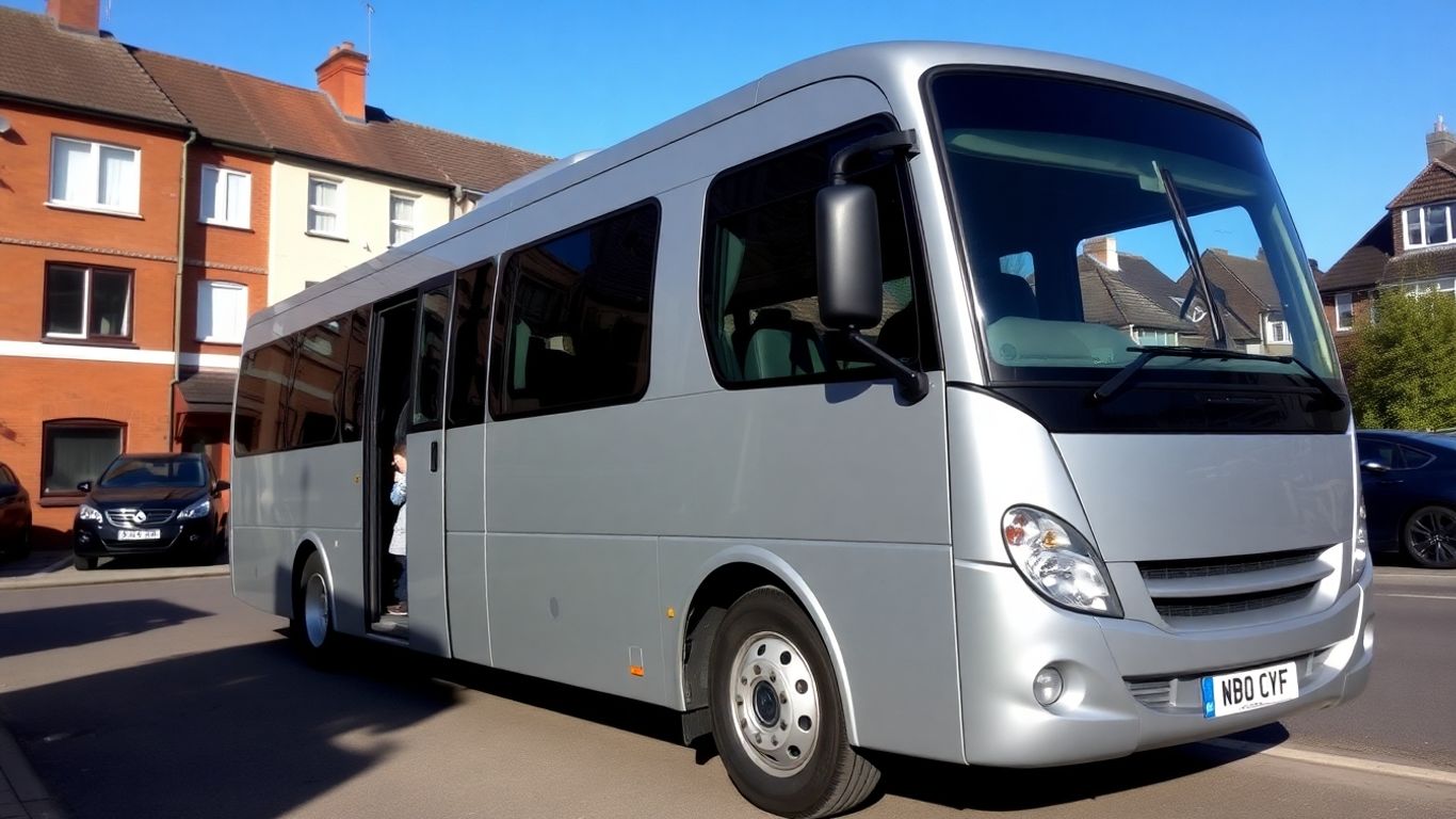 Minibus parked on a street in Slough, Berkshire.