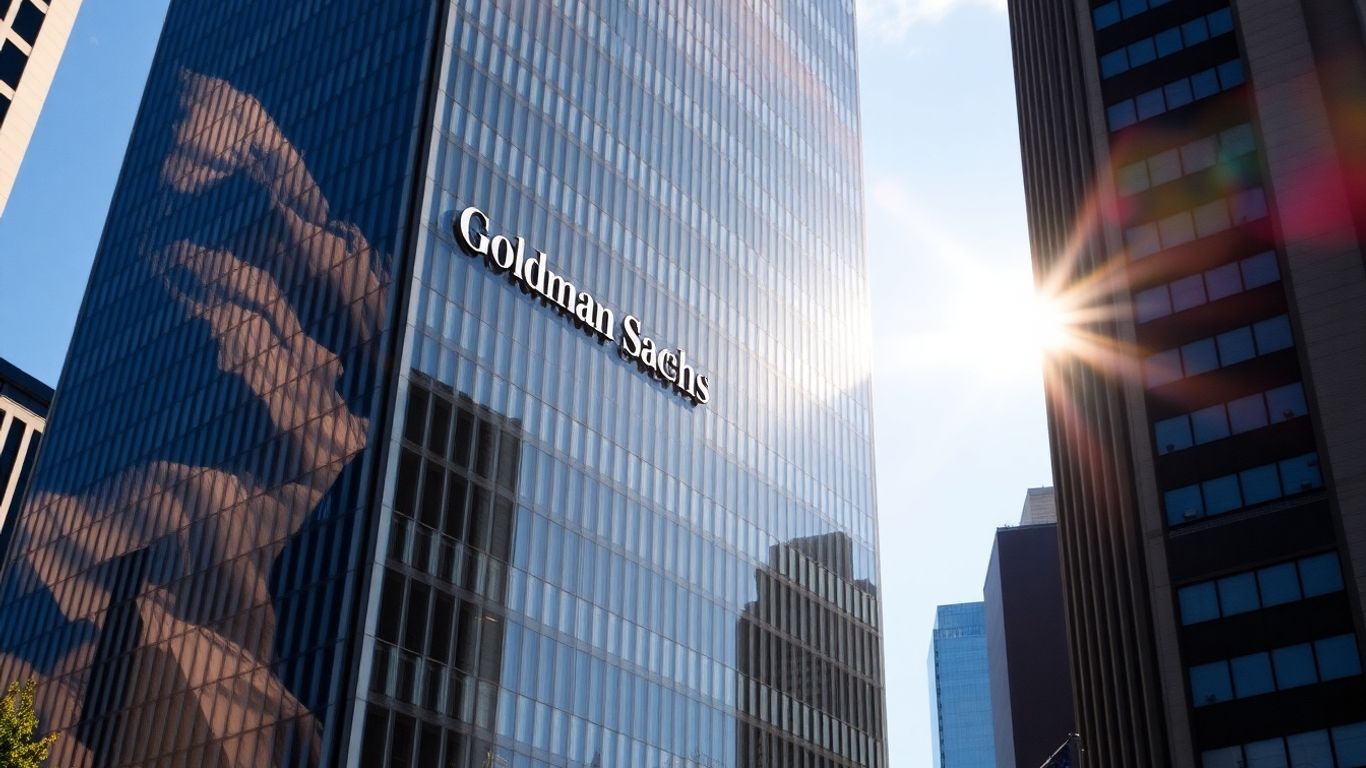 Goldman Sachs skyscraper in a modern city.