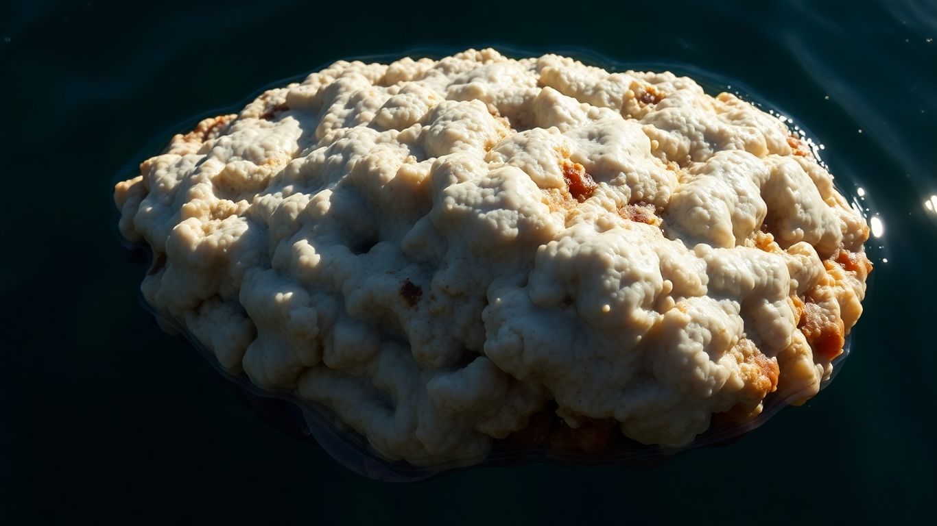 A lump of rare ambergris floating in the sea.