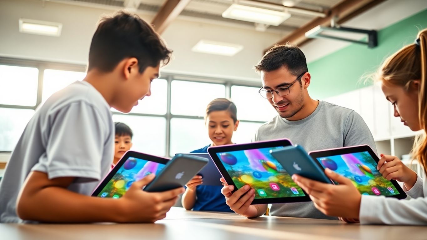 Sportunterricht Apps auf Tablets im Klassenzimmer