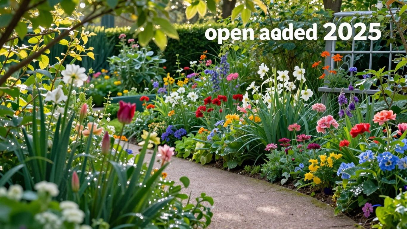 Kleurrijke bloemen in een Friese tuin met zonlicht.
