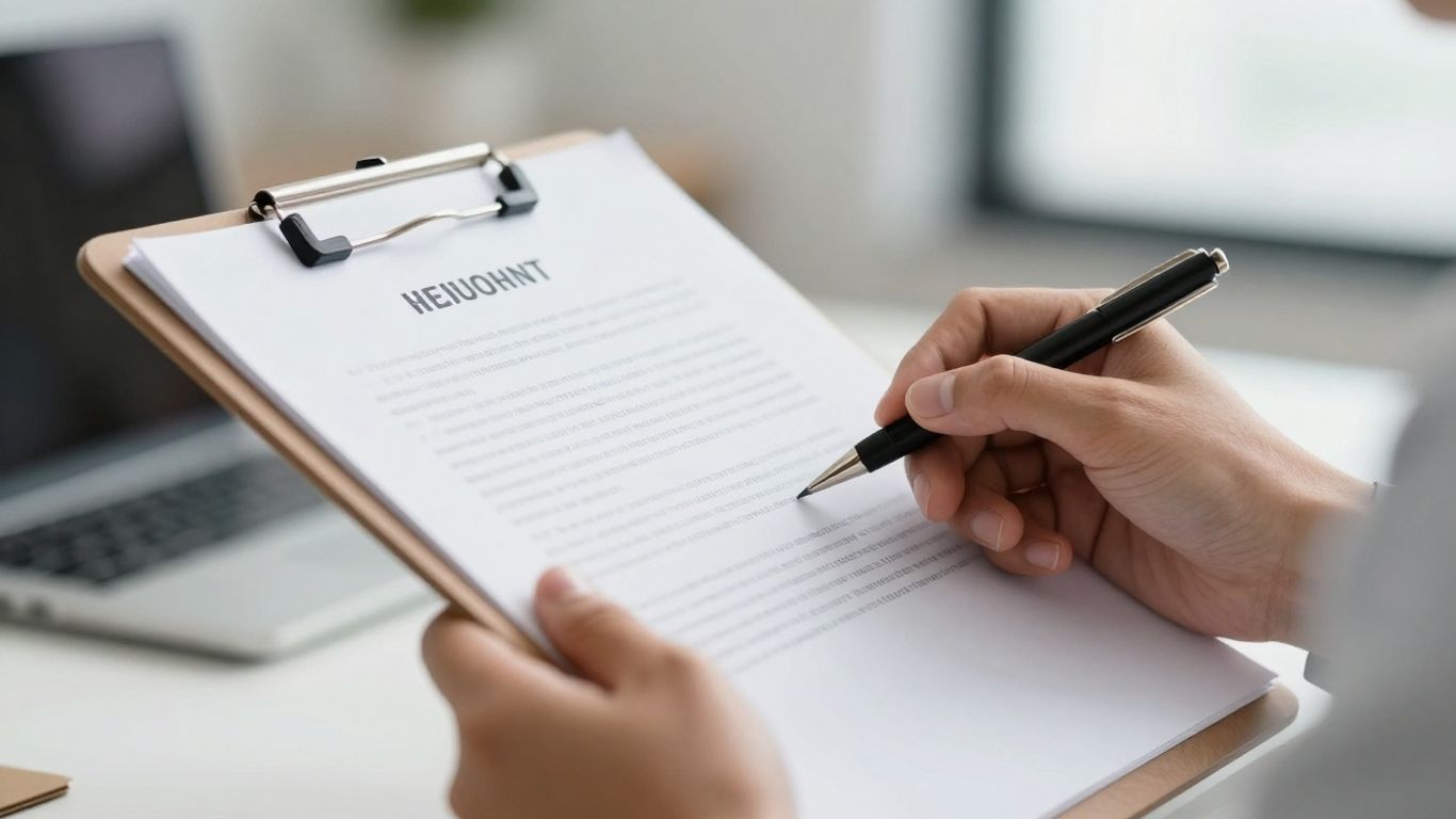 Signing a workers' compensation claim document.