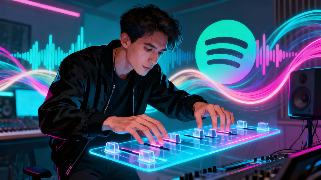 Producer mastering music for Spotify playlists