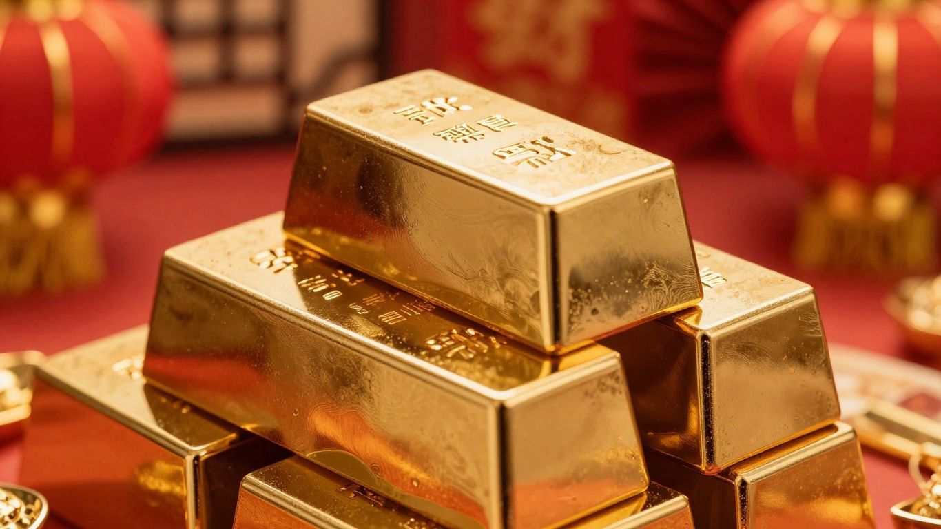 春节用的金元宝和装饰品。
