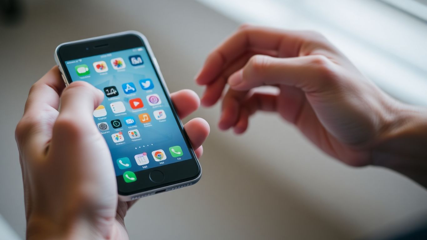 Smartphone displaying app icons