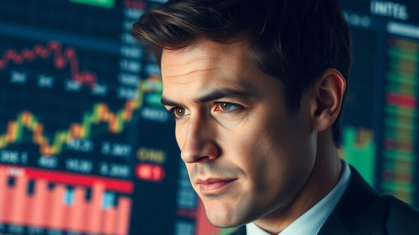 Financial professional contemplating data