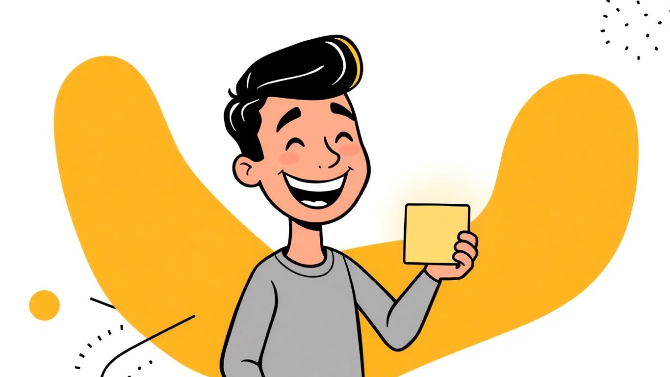 Person receiving a fast loan with a smile.