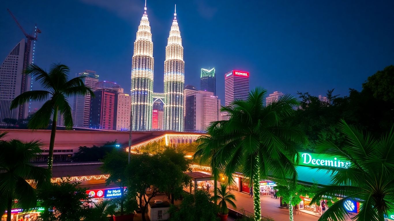Kuala Lumpur skyline with Petronas Towers at night