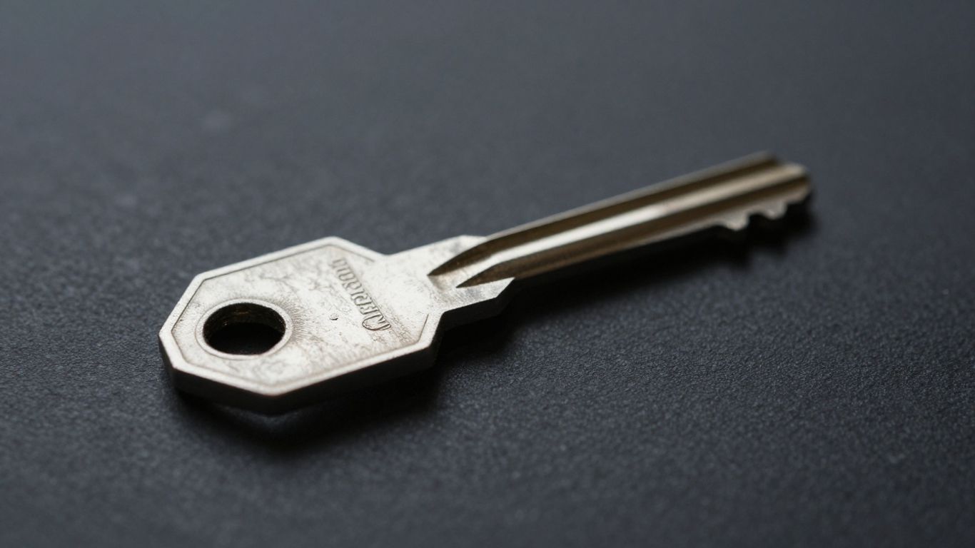 Key symbolizing restricted access and security.