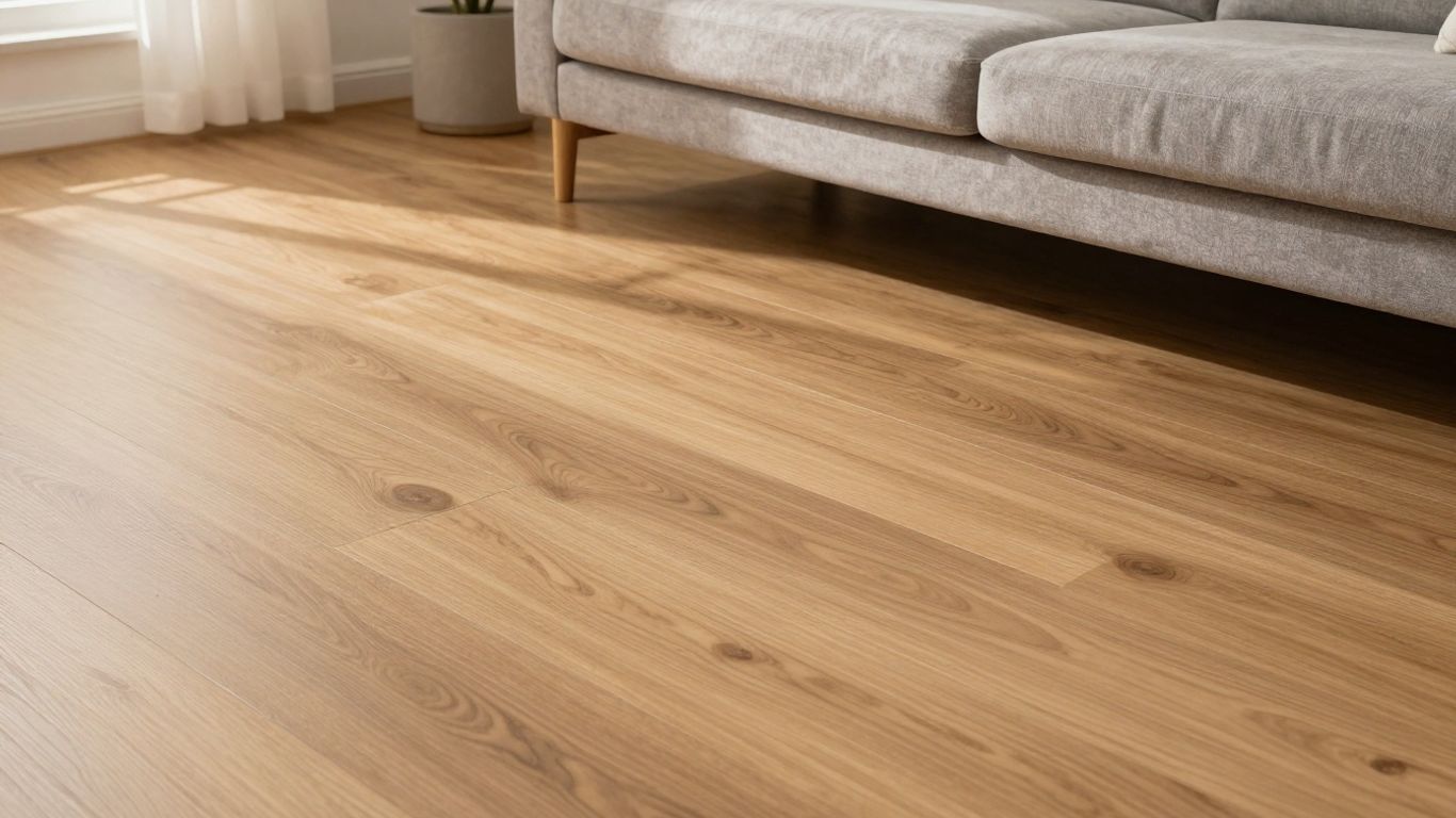 Vinylboden in einem modernen Wohnzimmer mit Holzoptik.