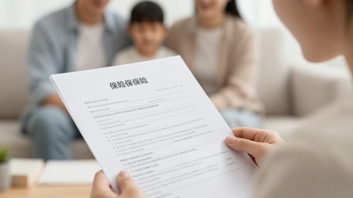 Universal life insurance policy document with family background.