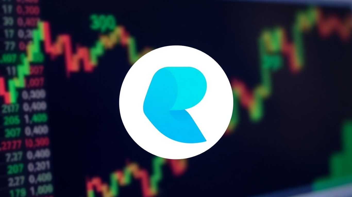 Revolut logo with financial data background