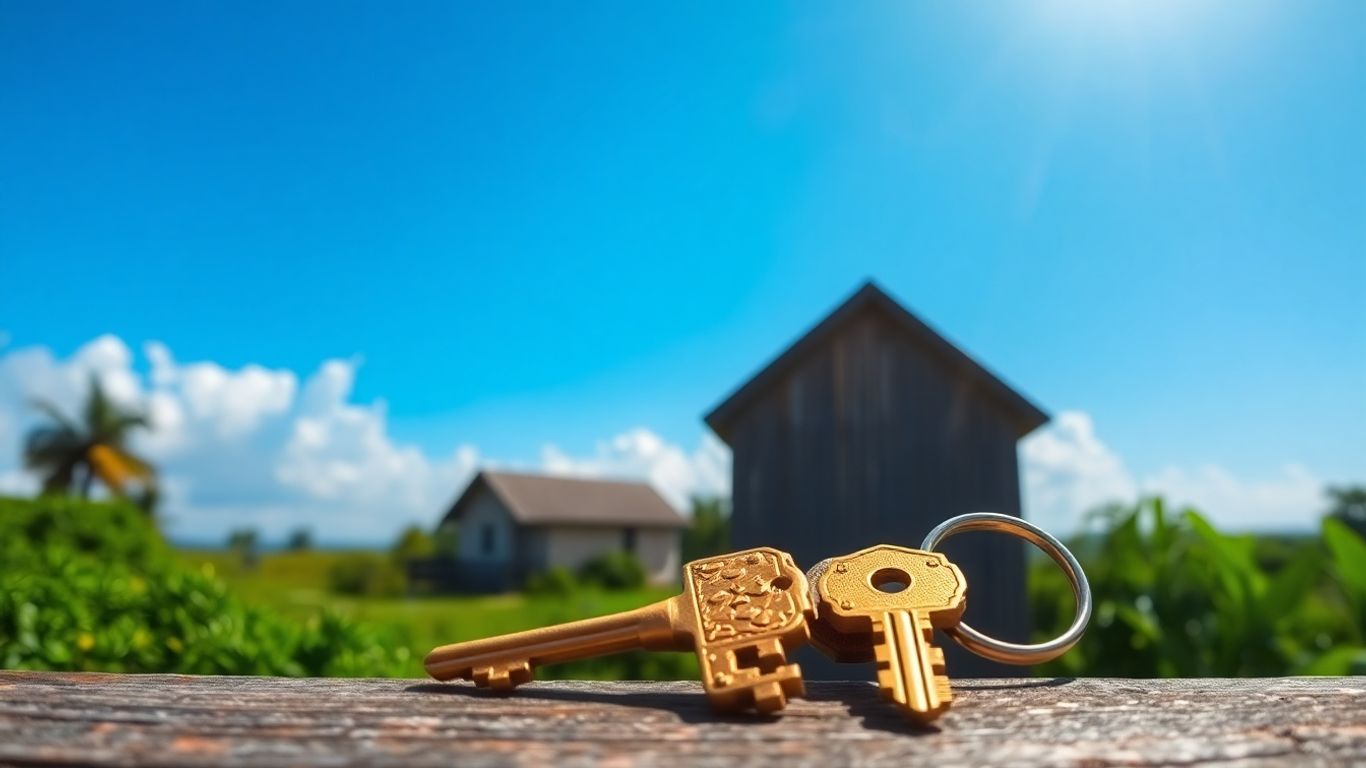 Jamaican property with a golden key.