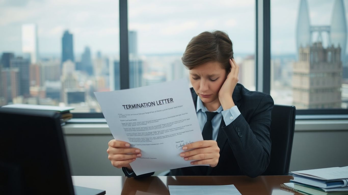 Personne licenciée recevant une lettre de licenciement.