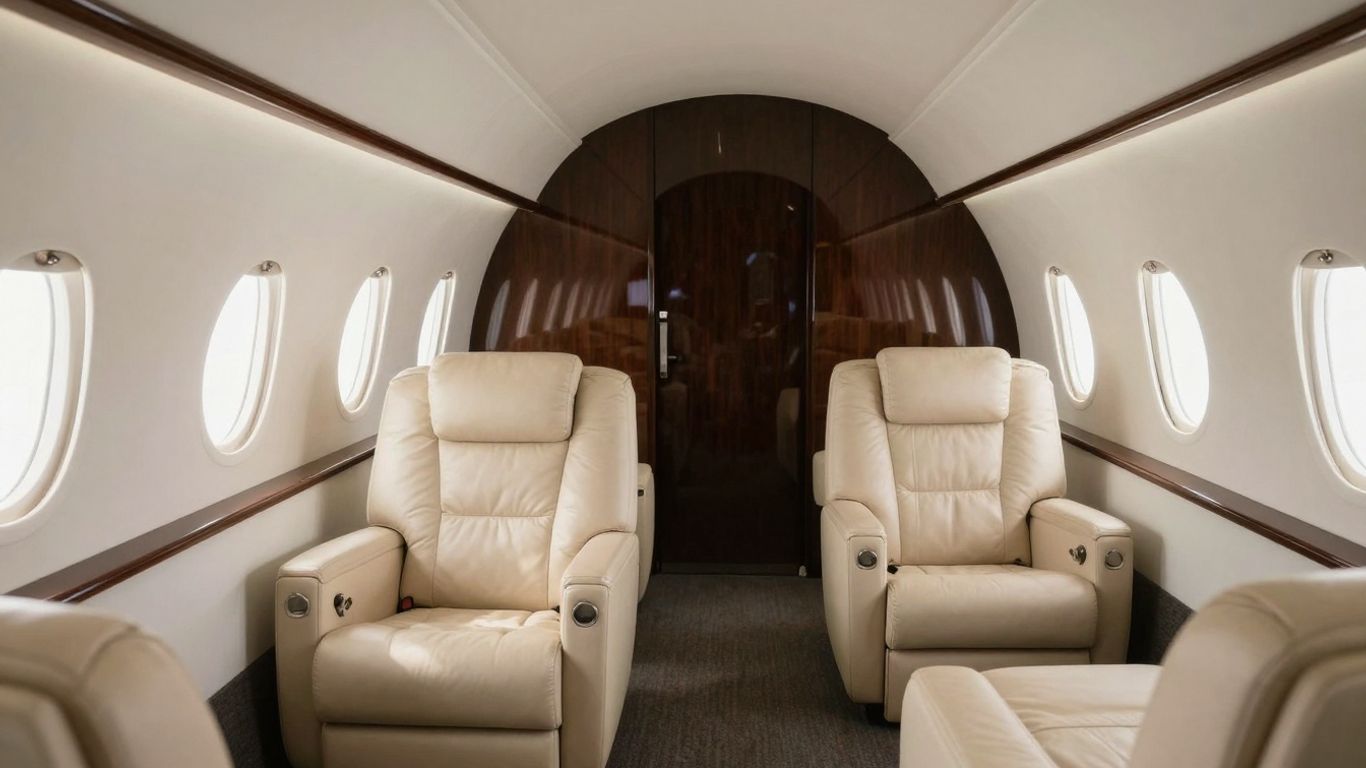 Inside Lewis Hamilton's private jet cabin.