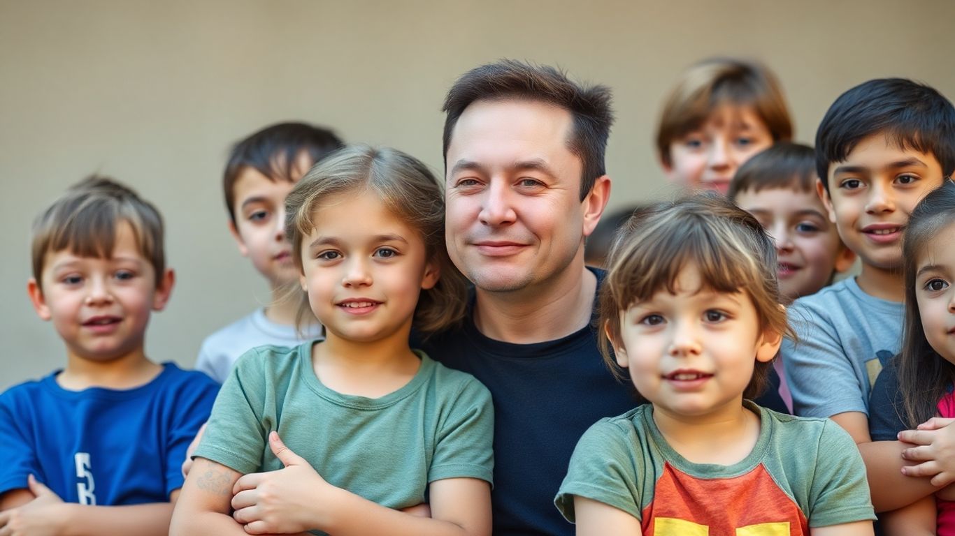 Elon Musk e seus filhos em 2025.