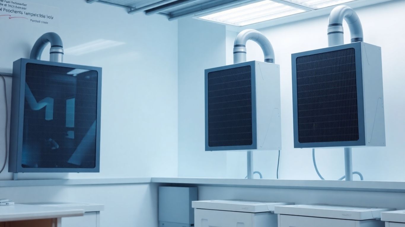 Technologie de purification d'air avancée dans un laboratoire propre.
