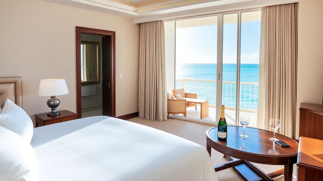 Suită hotel de lux cu vedere la ocean.