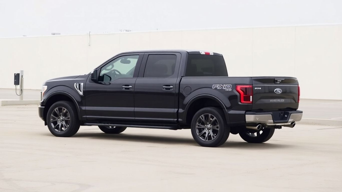 Ford F-150 Lightning electric pickup truck outdoors.
