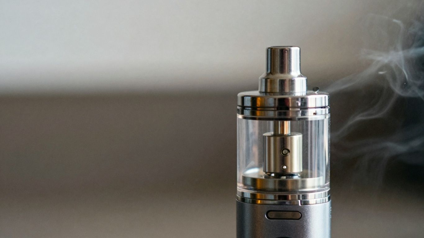 Moderne E-Zigarette mit aufsteigendem Dampf