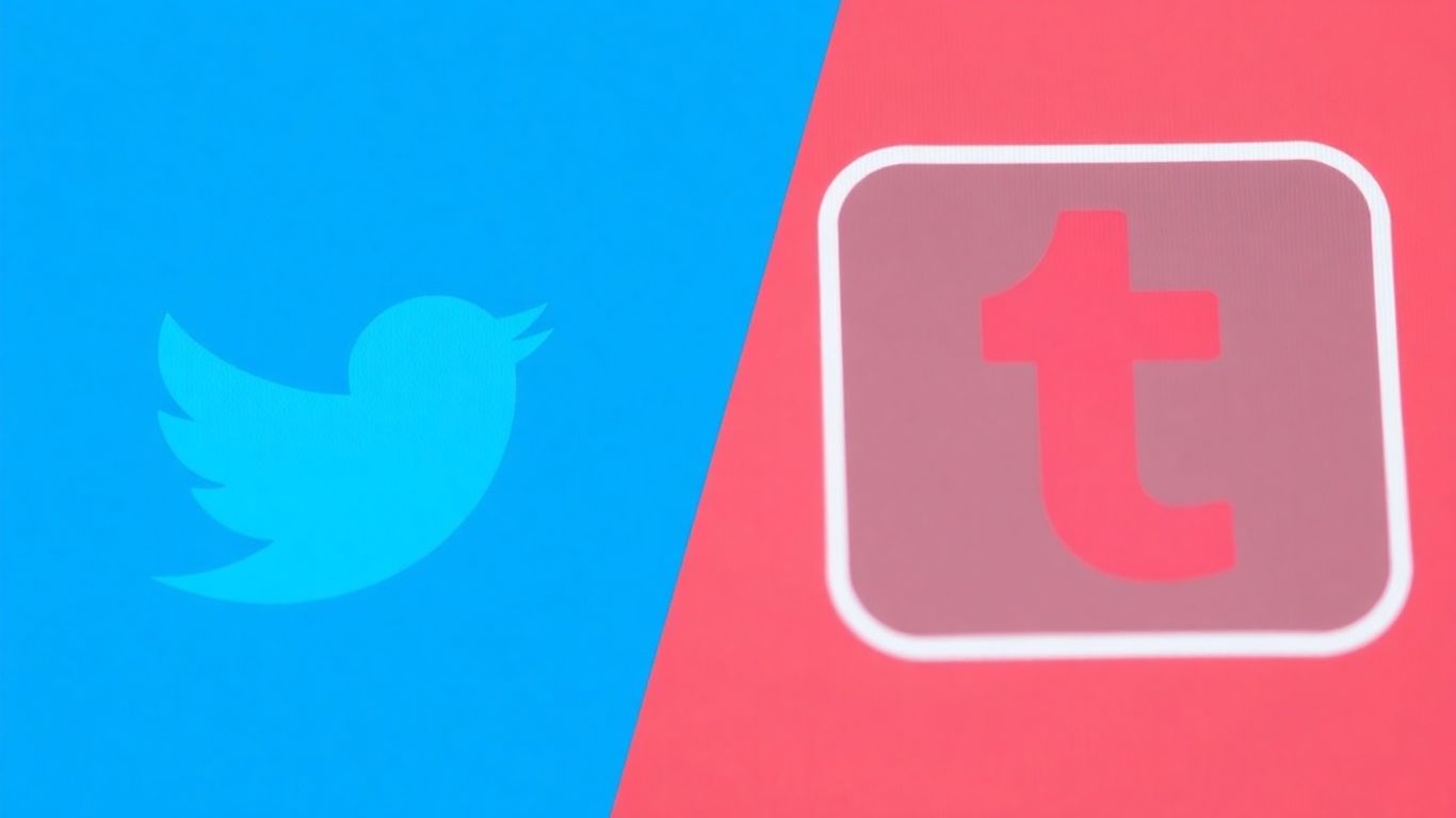 Twitter and Tumblr logos side-by-side.