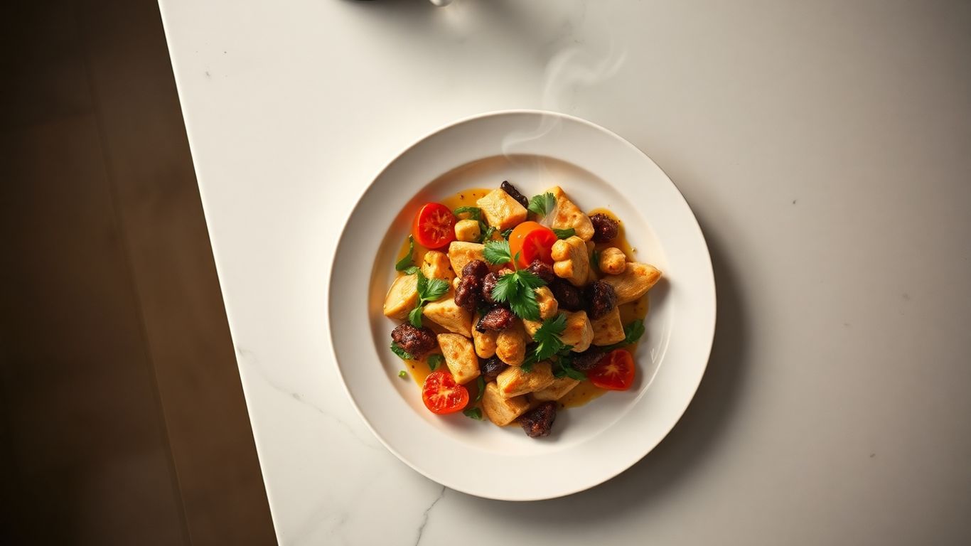 Single serving dinner plate with delicious food.