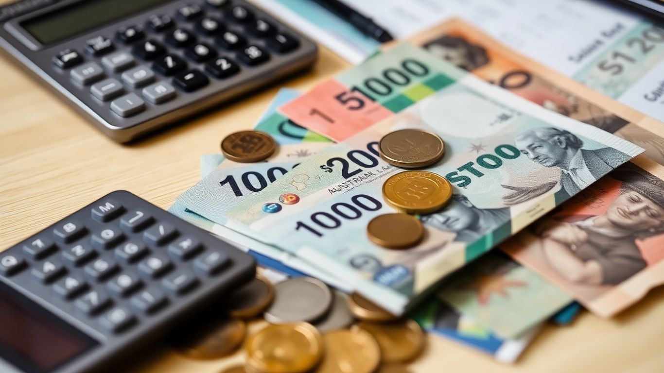 Australian dollars and calculator for take-home pay.