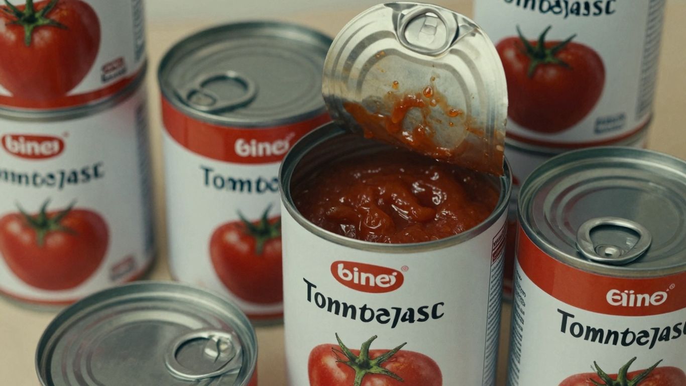 Costco tomato paste cans stacked