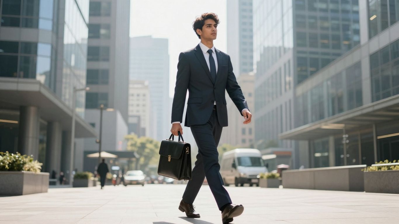 Young professional in financial district