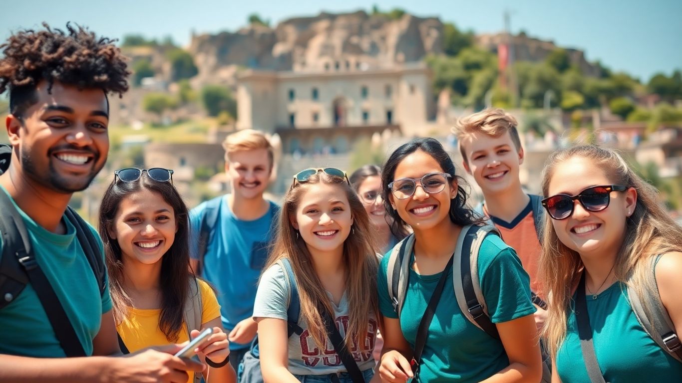 Schüler auf einer Reise mit Versicherungsschutz