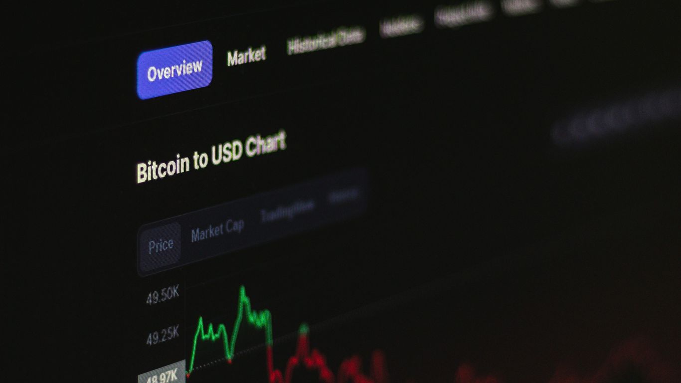 Image of a cryptocurrency trading interface showing Bitcoin's price chart.