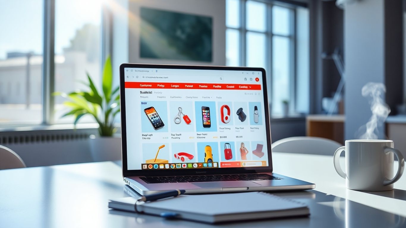 Profitable affiliate store on laptop screen