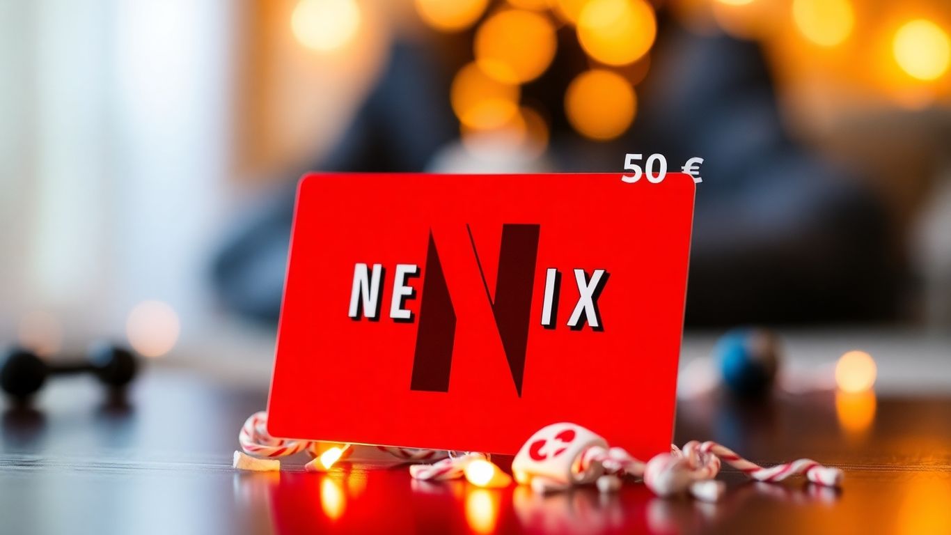 Cartão presente Netflix de 50 euros com logo.