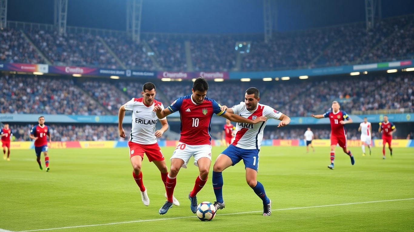 Joueurs français et azerbaïdjanais en action sur le terrain.