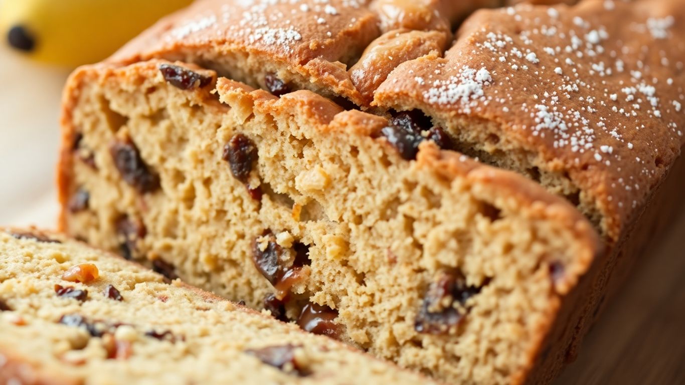 Slice of healthy banana bread on a plate.