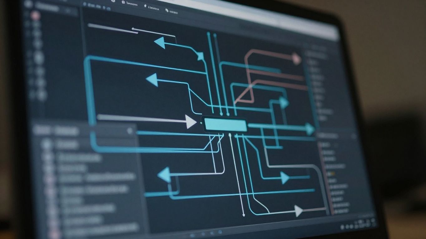 Flèches de redirection sur un écran d'ordinateur.