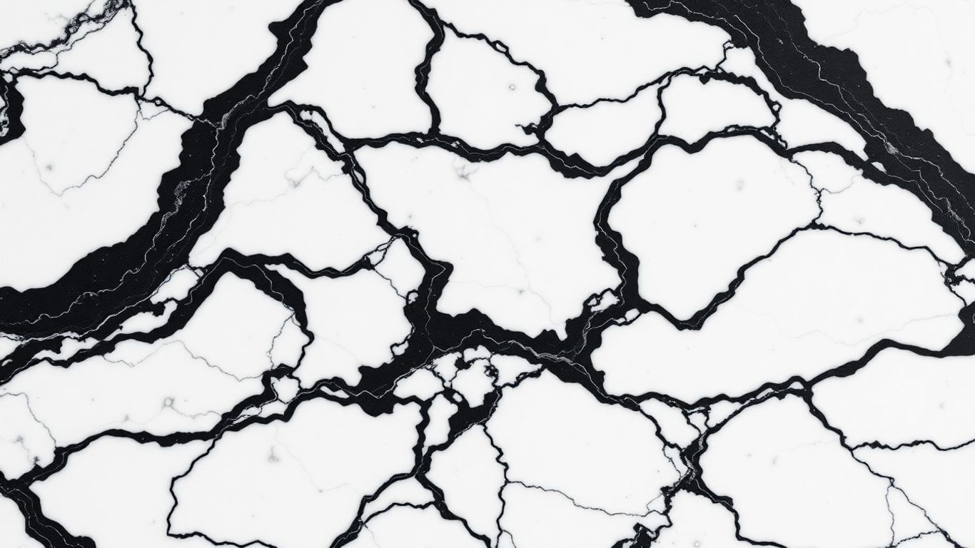 Polished Arabescato Italian marble with dramatic black veins.