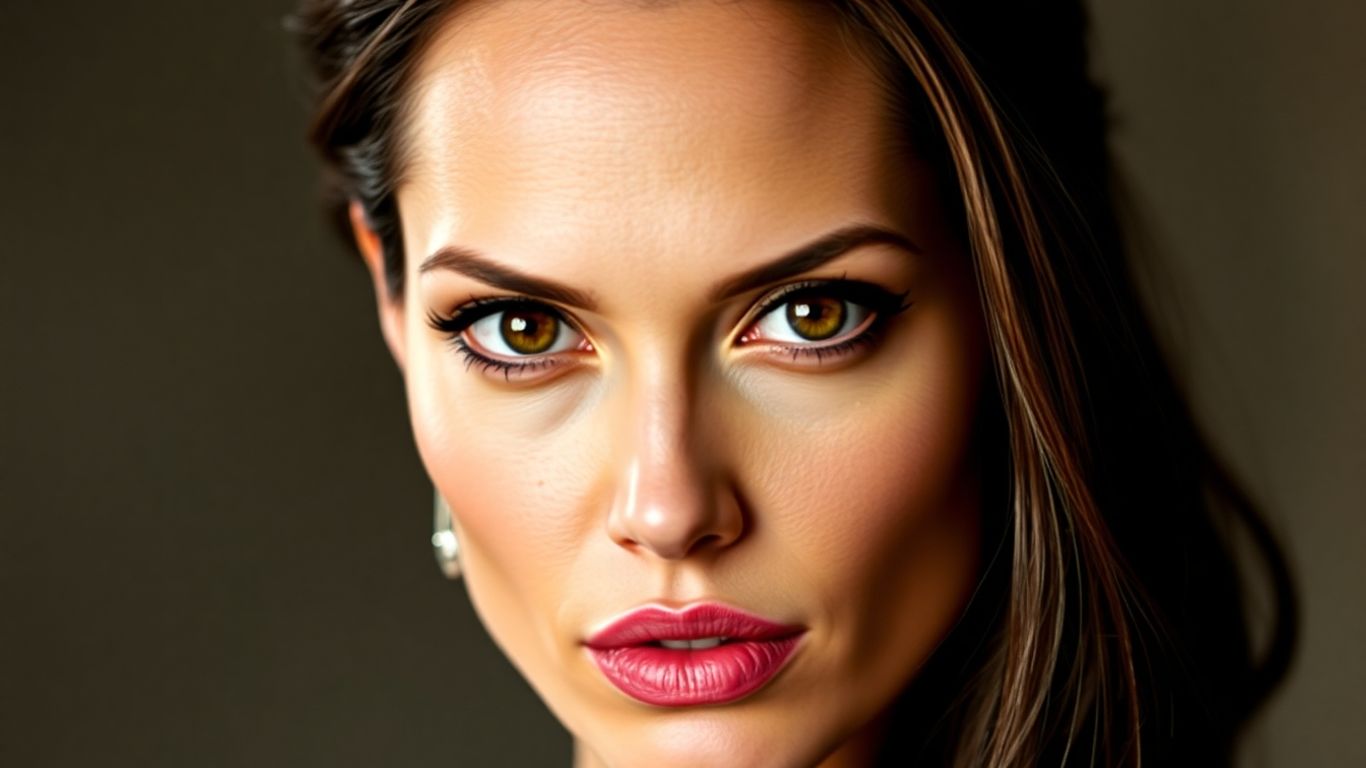 Angelina Jolie, actriță faimoasă, portret.