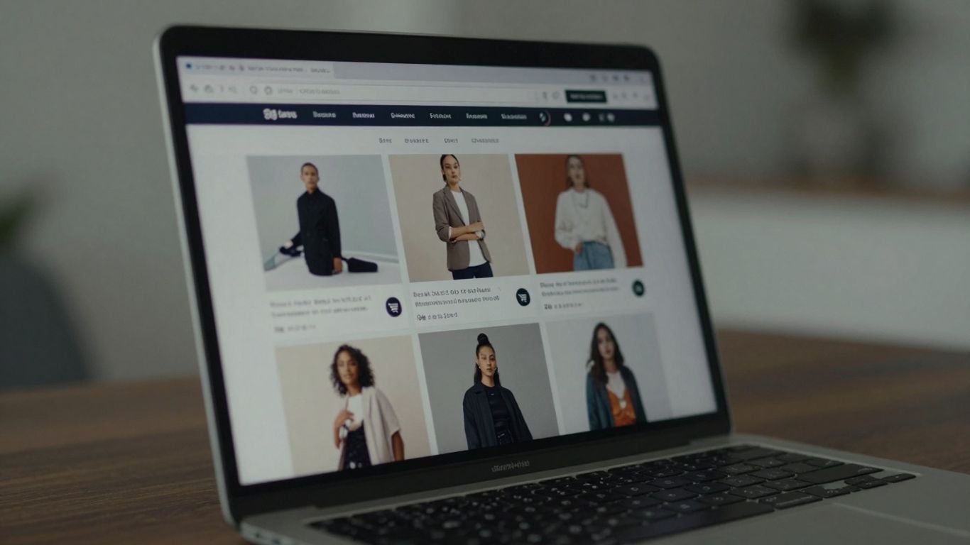 Écran d'ordinateur affichant une boutique en ligne