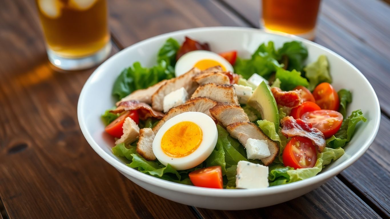 Fresh Cobb salad with chicken, avocado, and egg