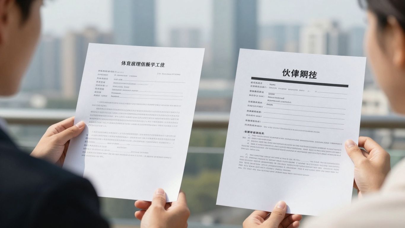 Person comparing insurance policies