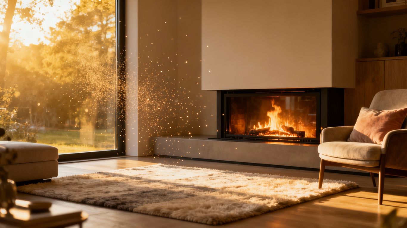 Cozy living room with efficient heating.