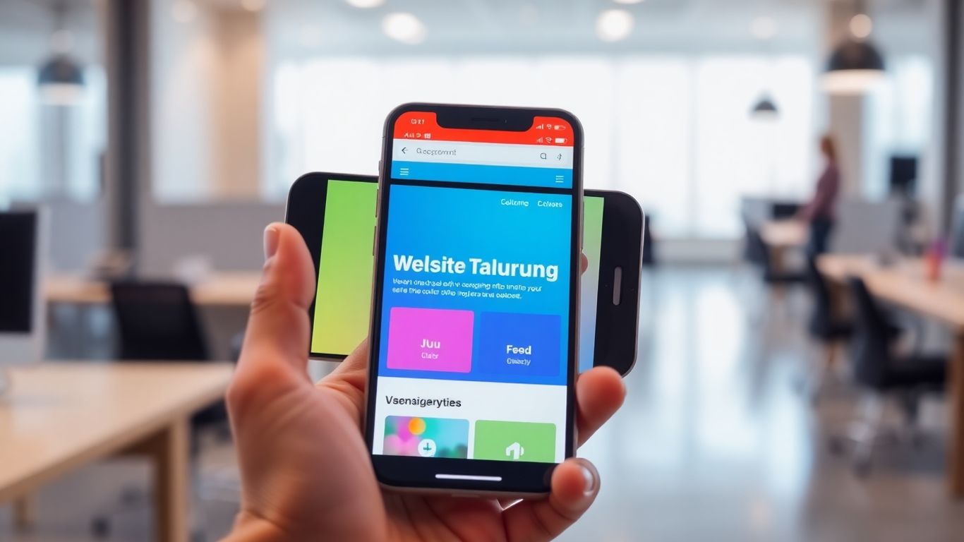 Smartphone displaying a mobile-friendly website.
