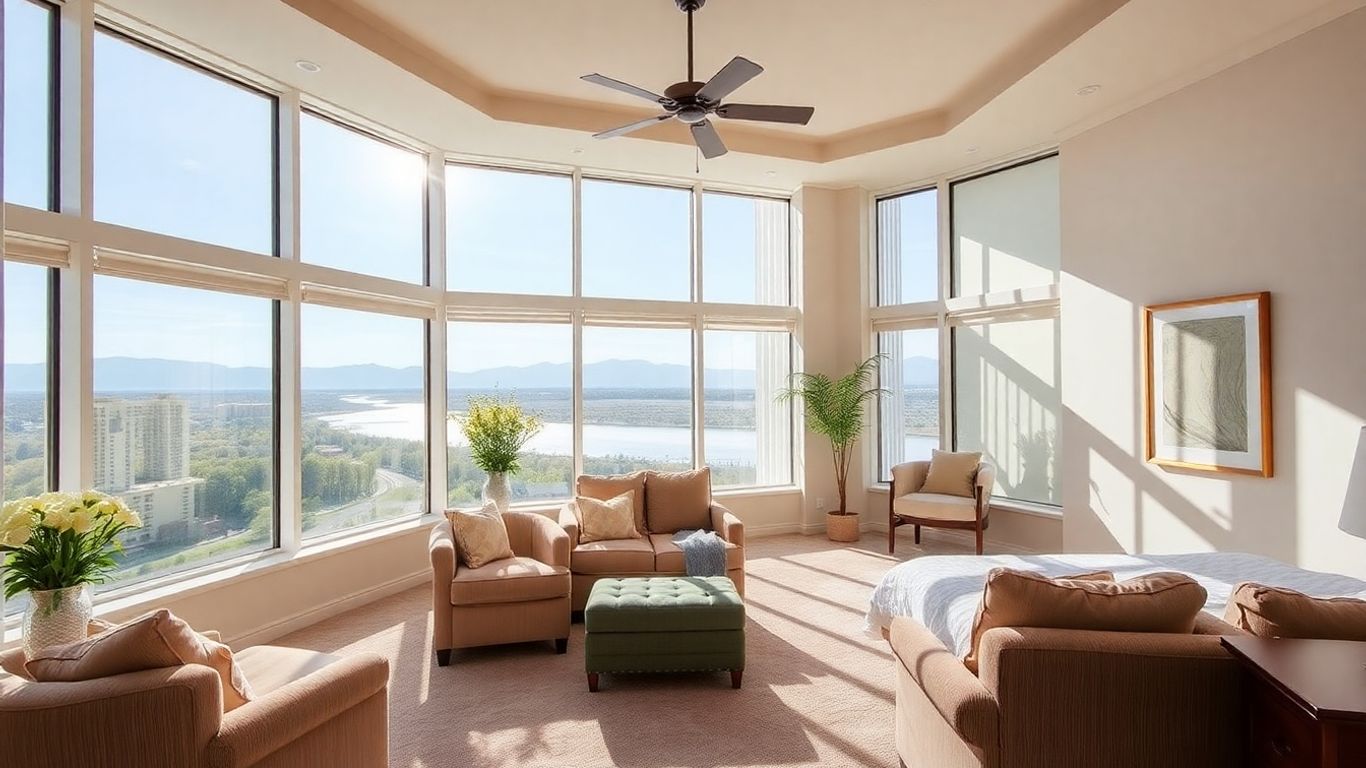 Luxury rehab suite with scenic views