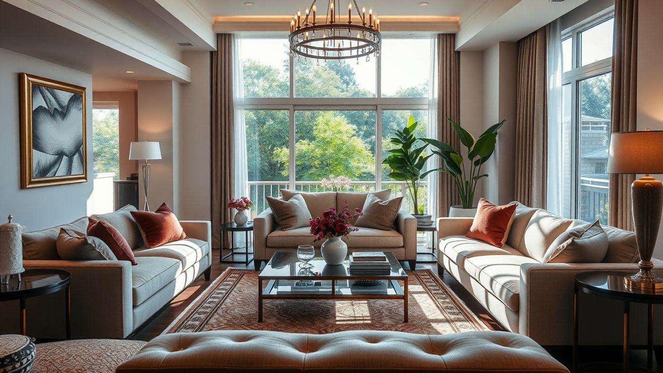 Luxurious Airbnb interior with premium furniture.