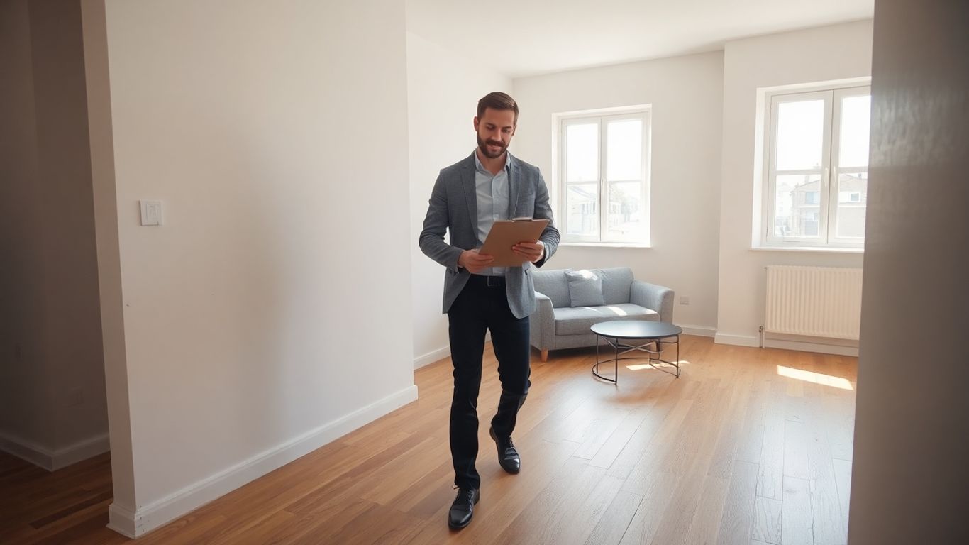 Inspector checking flat for damage and normal wear