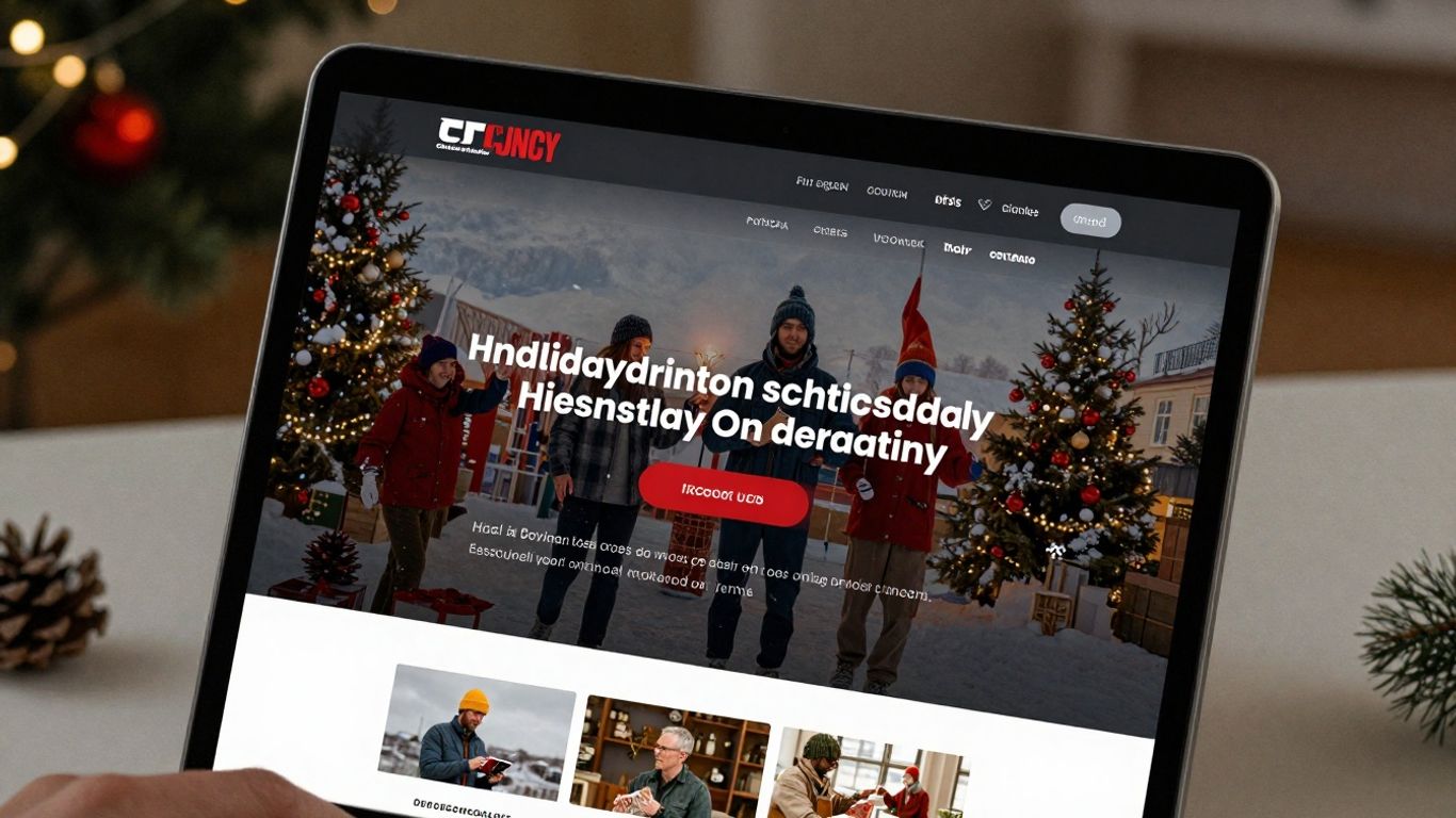 Contractor website decorated for the holidays, ready for traffic.