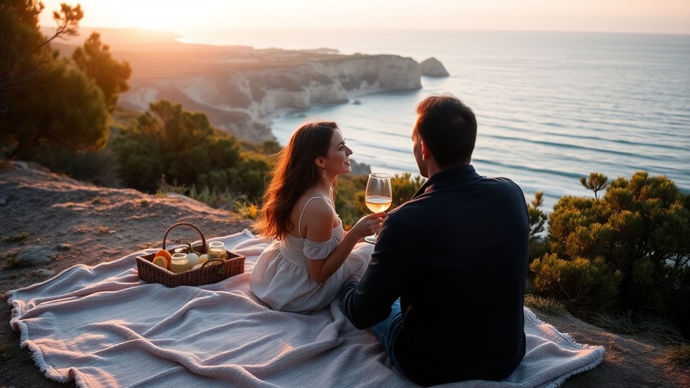 Couple romantique près de Marseille au coucher du soleil